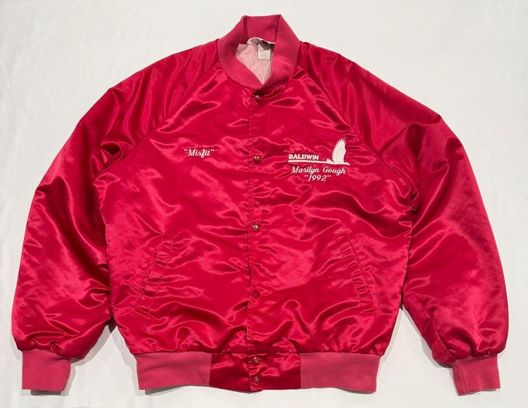 Baldwin Red Satin Bomber Jacket